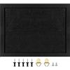 Okydoky - Pannello di sughero in feltro nero con cornice in legno, lavagne per decorazioni fai-da-te, per cucina, ufficio, scuola e casa (nero, 1 pezzo)
