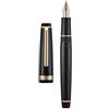 Wikult Penna stilografica Jinhao 82 in acrilico nero, pennino extra fine in iridio, design classico, scrittura fluida, con convertitore d'inchiostro (finiture dorate)