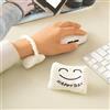 Generic Poggiapolsi in morbido tessuto felpato, cuscino di supporto ergonomico per ufficio, gioco e lavoro (bianco Happy Day)