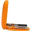 Pilipane pinzatrice da scrivania,Mini cucitrice, pinzatrice standard, per risparmiare lavoro, pieghevole, portatile, con un dito, senza sforzo, per ufficio, scuola, casa, adulti, bambini (arancione)