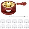 PATIKIL Kit Sigillo In Cera Strumento Per Bricolage Buste Invii Rosso | Include Scaldasigilli Cucchiaio Fondente Candele Bastoncino Stufa Retro Pentola Fornello