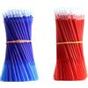 MROOFUL Set di 100 ricariche cancellabili per penne gel da 0,5 mm, adatte per penne cancellabili e strumenti di scrittura per cancelleria da ufficio (blu + rosso)