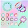 Generic Set di 6 coperture per chiavi, in silicone, con marcatori colorati | Le cover in silicone flessibile con etichette vuote classificano le chiavi di casa silenziosamente sui portachiavi per i
