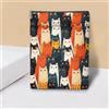 Generic Custodia per libri con gatti dei cartoni animati, regalo custodia per amanti dei libri con cerniera e tasca frontale, 29,2x22,4 cm, copertina protettiva per libri in tela, regalo per amanti dei gatti