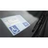 Cedelichy Porta badge trasparente per disabili, parcheggio, permesso di parcheggio, impermeabile, in PVC