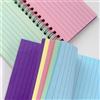 Generic 50 fogli di schede per indice, schede flash da 7,6 x 12,7 cm, con copertina impermeabile, con rilegatura a spirale a strappo, con 5 colori a righe, per scuola, università, ufficio, ideali per lista
