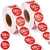 Generic 2000 adesivi con sconto del 50%, rotondi autoadesivi da 2,5 cm, etichette promozionali per negozi al dettaglio, supermercati, negozi (rosso)