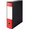 Pryma Registratore Raccoglitore Ufficio con Leva - Raccoglitore Protocolli A4 Robusto per Documenti (Rosso, D8)