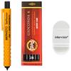 intervisio Koh-I-Noor 5301 - Portamine Meccanico, Diametro 5.6 mm, Plastica, Giallo e 1 Astuccio Koh I Noor, 6 Mine 5.6 mm, Grafite 2B, Mina + Intervisio, Dimensione Matita/Gomma