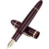 erofa Jinhao X159, Penna stilografica con pennino fine, bordeaux con clip dorata, in acrilico, di grandi dimensioni