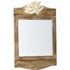 Gicos Lavagna lavagnetta da parete cancellabile in legno bianco-marrone decoro rose con 3 ganci 30 * 47 cm shabby chic TOD-614095