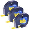 Generic Nastro di ricambio per etichette in plastica bianca, 12 mm x 4 m, compatibile con cartucce Dymo LT-100H LT-100T 200B, A91332, confezione da 3, giallo