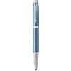 Parker IM penna roller | Azzurro e grigio premium con finiture cromate | Punta fine con ricarica di inchiostro nero | Confezione regalo
