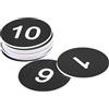 Generic Targhette numeriche in plastica, 1-10, in acrilico, con incisione nera, autoadesive, confezione da 10