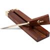 NKlaus tagliacarte in ottone con manico in legno 22x5cm apribuste motivo ancora coltello apribuste 11522