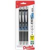 Pentel EnerGel Penna a sfera, con movimento a scatto, con inchiostro liquido al gel 3x 0.5mm Black