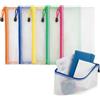 Generic Sacchetti portadocumenti in mesh con cerniera, confezione da 5, A4 formato lettera, trasparenti, in plastica, con cerniera per l'organizzazione (colori assortiti)