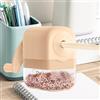 Generic Temperamatite manuale con manico, articoli di cancelleria, portatile, adatto per ufficio e casa, beige