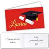 Mr Pubblicità - STAMPA INCLUSA su 2 lati- n. 60 Bigliettini Bomboniera Laurea personalizzati- Biglietti Sacchetti Confetti laurea, Cadò, biglietti auguri laurea, personalizzabili (rosso1)