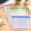 Generic Buste per documenti, confezione da 10, buste trasparenti per documenti con chiusura a cerniera, formato A4, in plastica impermeabile, per organizzazione di viaggi e ufficio, colori misti