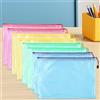 Generic 8 PCS Bustine a Rete con Cerniera, Borsa per Documenti A6 in Plastica, Bustina con Cerniera Impermeabile per Cartelle per Viaggi, Conservazione in Ufficio, Multicolore