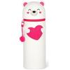 Legami - Kawaii Astuccio Scuola 2 in 1 in Morbido Silicone, Tema Teddy Bear, Portapenne da Tavolo, Chiusura con Cerniera, Penne Pastelli Pennarelli, H 18.5 cm