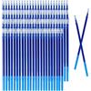 MROOFUL Set di ricariche per penne a inchiostro gel, 20, 50, 100 pezzi, 6 colori (blu, rosso, verde, arancione, viola, nero) con manico lavabile da 0,5 mm, per penne gel cancellabili (blu, 100)