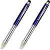 SEIWEI Torcia a LED 3 in 1, penna a sfera con luce, penna a sfera multifunzione, torcia a sfera, inchiostro nero per touch screen, blu, 2 pezzi
