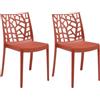 HOUSE COLLECTION, SEDIE MATRIX IN POLIPROPILENE, SENZA BRACCIOLI,DESIGN IMPILABILE, COLORE ROSSO MATTONE (BCA203X2)