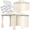 tectake® Gazebo da Giardino Deluxe, 400x300x265 cm, Gazebo Esterno Resistente con 6 Teli Laterali, Tendone da Esterno Regolabile ed Impermeabile, Resistente Raggi UV, Tenda Giardino, Sagre - Crema
