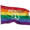 PHENO FLAGS - bandiera della pace, resistente alle intemperie con 2 occhielli in metallo - bandiera di pace colorata 90 x 150 cm