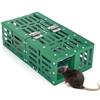 QianRuiDa Trappola per topi umana Gabbia in metallo verde Cattura e rilascio Uso interno/esterno. Sicura per bambini e animali Riutilizzabile