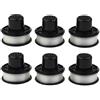 Daaxing 3/6/9 testine per decespugliatore Black & Decker A6226 bobina di alimentazione a urto GL250 GL310 GL360, bobina di ricambio per trimmer e linea (6 pezzi)