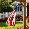 Generic Confezione da 2 calze a vento con bandiera americana, resistenti calze a vento rosse bianche e blu per esterni, stelle ricamate, decorazione patriottica per il 4 luglio
