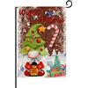 Evans1nism Inverno Benvenuto Natale Giardino Bandiera Gnome Candy Cane Fiocco di Neve Yard Bandiera Felice Anno Nuovo 30,5x45,7 cm Tela a doppia faccia Decorazioni Invernali Rustiche Per Casa Vacanze Festa
