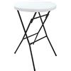 Casaria® Tavolo da Bar Ø 72 cm Tavolino Rotondo Pieghevole da Giardino per Feste Altezza 110 cm in Metallo Bianco