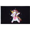 PHENO FLAGS Bandiera unicorno, 90x150 cm - motivo unicorno divertente e danzante - robusta bandiera per camerette, giardini e pennoni per bambini