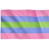 Runesol Bandiera Orgoglio Trigender, 91x152cm, 3ft x 5ft, 4 Occhielli, 1 Occhiello in Ogni Angolo, Bandiera Gay Pride, Bandiera LGBT+, Bandiera Orgoglio, Interno, Esterno, Colori Vividi