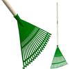 Crisalide®- Rastrello In PVC 22 Denti 45x45CM Con Doppia Barra Di Rinforzo, Completo Di Manico In Faggio 150CM, Ideale Per Foglie E Piccoli Detriti