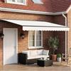 Kaloriko Cornice per Tenda Manuale con LED Bianco e Antracite 4×3 m per Esterni, Schermatura Ombreggiante, Avvolgibile, Parasol per Patio, Giardino, Veranda, Facile da Montare e Resistente