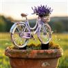 Generic Palo da giardino in acrilico decorato a forma di bicicletta, decorazione acrilica per interni ed esterni, idea regalo per ornamenti in vaso di fiori e abbellimento del paesaggio, adatto per cortili e