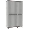 Terry - C-Wood 102a, Armadio Multifunzionale, 3 Ante e 2 Vani Interni Separati, Portascope con Rifinitura Effetto Legno, da Interno ed Esterno Coperto, in Plastica, 102x39x170 cm
