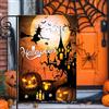 Generic Bandiera da giardino di Halloween su entrambi i lati, bandiera da giardino con zucca, poliestere resistente alle intemperie, decorazione per cortile all'aperto per Halloween, arancione e nero, 25 x 20