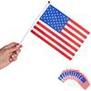 Runesol 12 Confezione di Bandiere Americana a Mano, Stick Bandiera 14x21cm, Mini Bandiere su Bastoni, Bandiere Portatili su Bastoni per Feste, Decorazioni, USA, Sport, Stati Uniti d'America