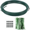 Generic Fili di ferro per piante, 1 rotolo da 800 picchetti pieghevoli e tagliabili, con 20 clip verdi, per fiori da giardino, ortaggi, piante da interno ed esterno (6 m)