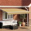 Kaloriko Cornice per Tenda Manuale con LED 3 x 2,5 m, Tenda da sole retrattile con illuminazione, schermatura esterna per terrazza, giardino, veranda, con bracci robusti, facile da montare