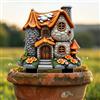 Generic Gnomo in tronco d'albero in acrilico da giardino, decorazione acrilica per interni ed esterni, idea regalo per ornamenti in vaso di fiori e abbellimento del paesaggio, adatto per cortili e prato