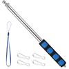Generic Asta telescopica portatile da 2,5 m con clip, asta per bandiera portatile, estensibile, leggera e retrattile, in acciaio inox, per insegnare guide turistiche (blu)