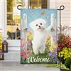 Generic Bandiera da giardino per cani per esterni, verticale su entrambi i lati, in iuta, benvenuto, giardino, piccola bandiera per cortile, decorazione per la casa, casa per vacanze, fattoria stagionale