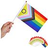 Runesol 12 Confezione Bandiera Pride, Bandierine Tenute in Mano, Bandiere LGBTQ, Bandiere a Mano Eventi LGBT Gay Pride 14x21cm, Mini Bandiere su Bastoni, Eventi, Decorazioni Arcobaleno